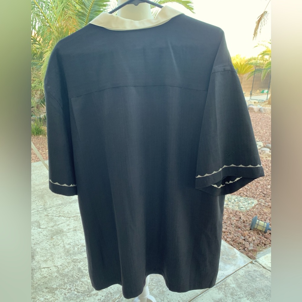 Mens New Cubavera Black Camp Shirt - Picture 3 of 6